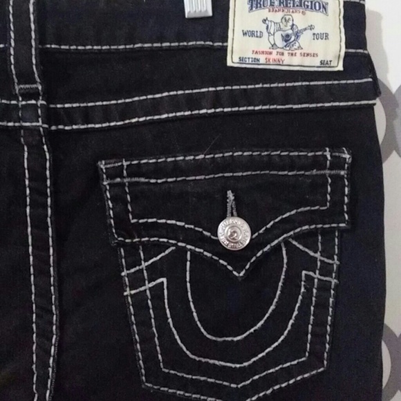 black and white true religion jeans